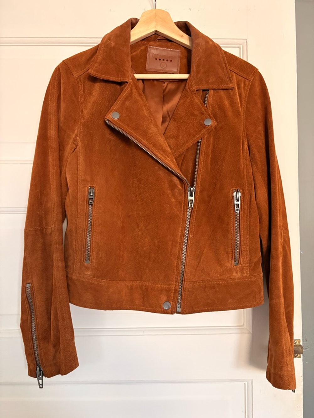 Blank NYC Rust Suede Moto Jacket